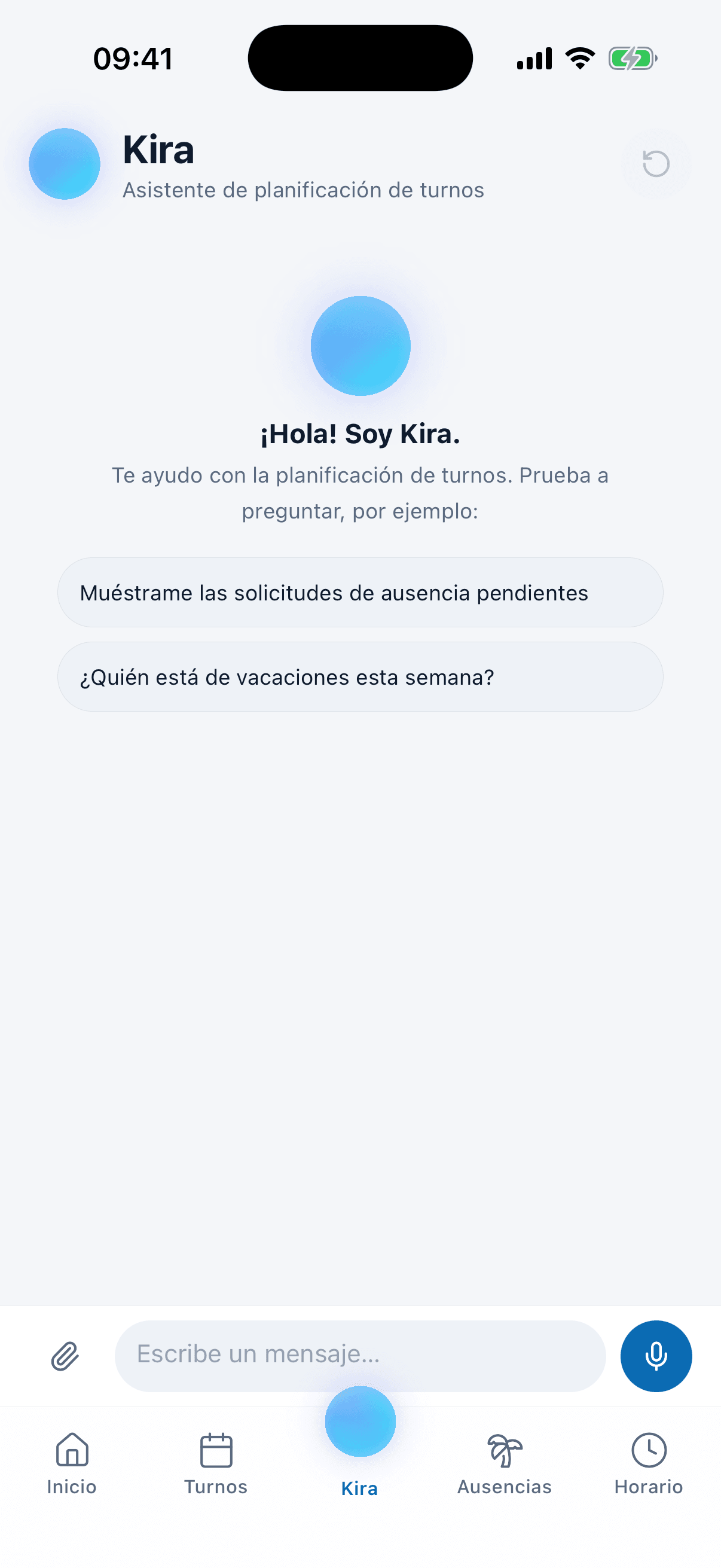 Kira, la asistente de planificación de turnos, en la app de medishift