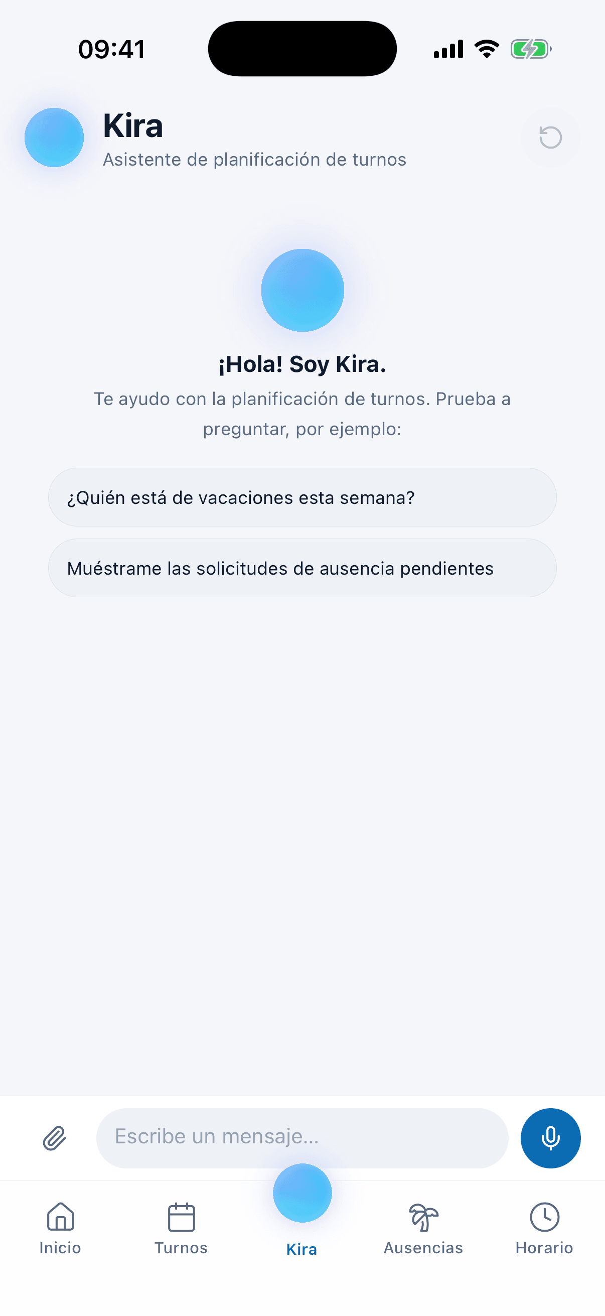 Kira, la asistente de planificación de turnos, en la app de medishift