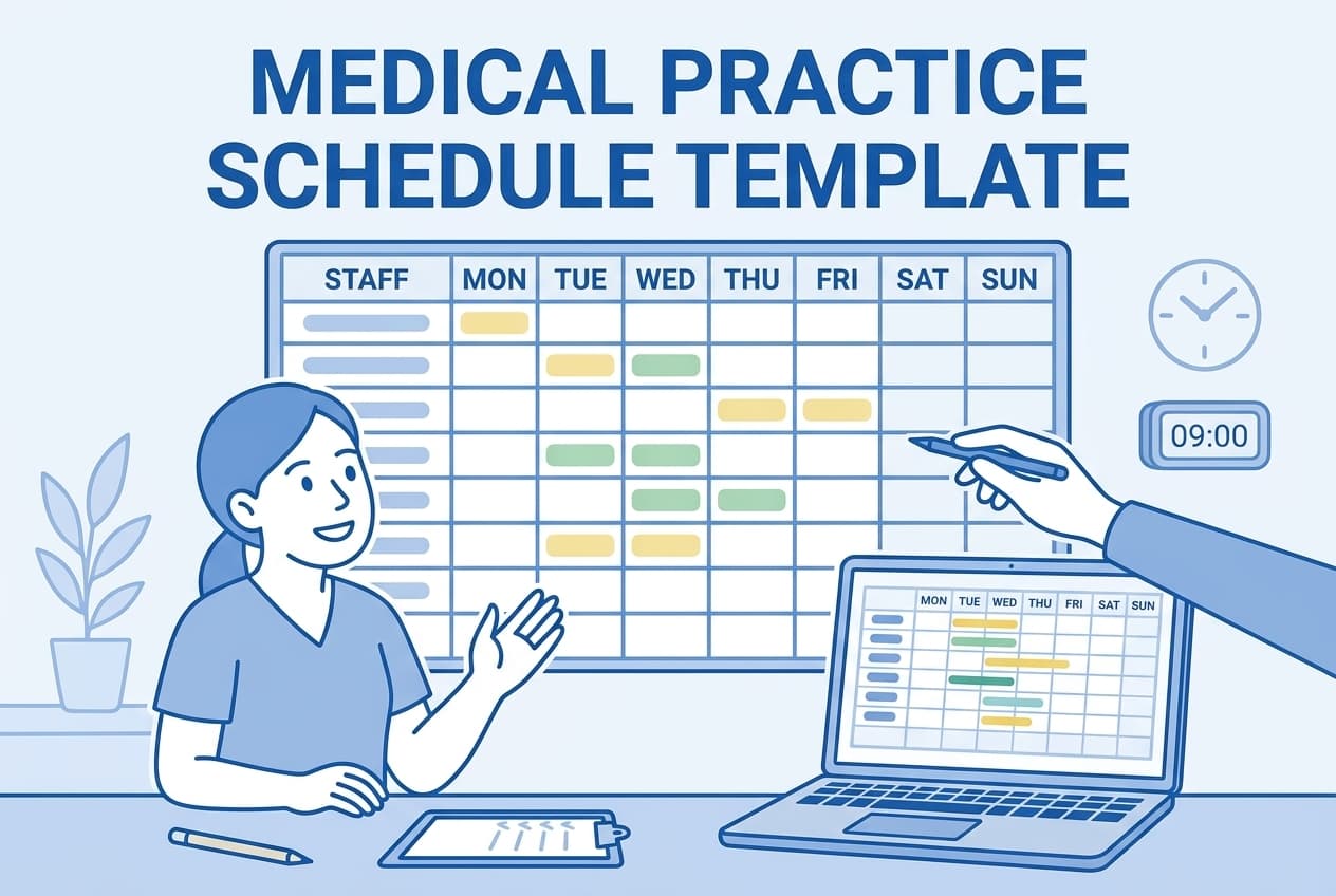 Medical Practice Schedule Template - Free Excel Template for Clinics Vorschau
