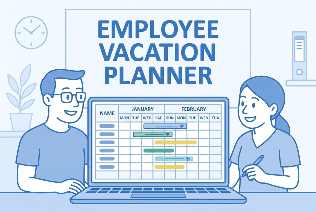 Employee Vacation Planner - Free Excel Template for Team Vacation Planning Vorschau