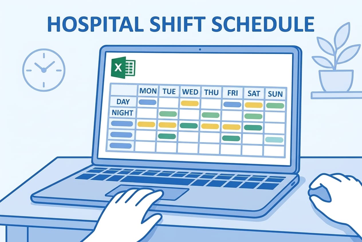 Hospital Shift Schedule - Excel Template for 24/7 Staff Planning
