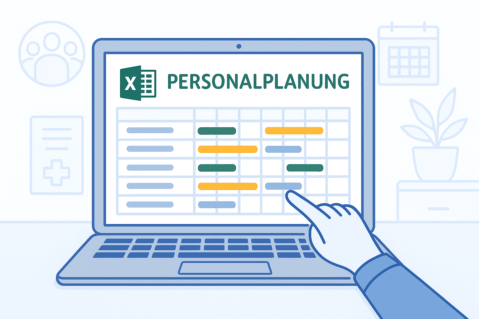 Personalplanung Excel Vorlage - Kostenlose Vorlage für Arztpraxen Vorschau